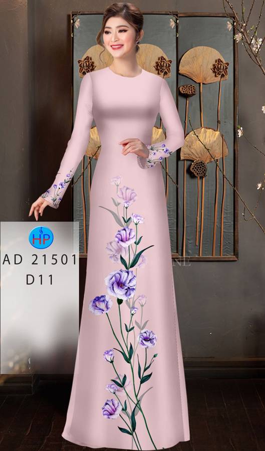Vải Áo Dài Hoa In 3D AD 21501 15